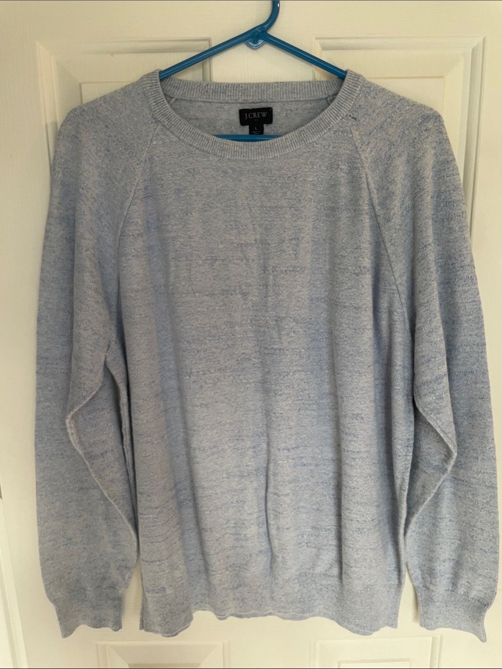 J. Crew Men's Heather Sky Blue Crewneck Sweater